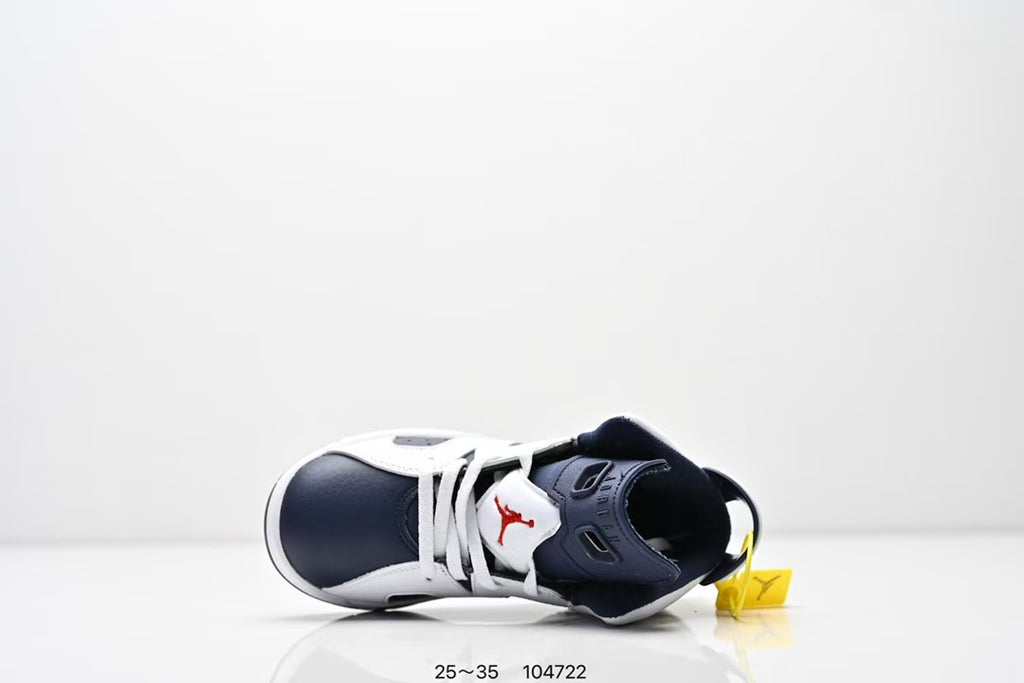 Joe 6 split leather children's shoes "white, Navy"