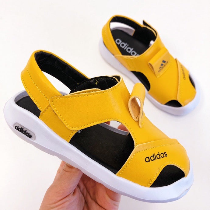 Adidas full leather bread head sandals" yellow"