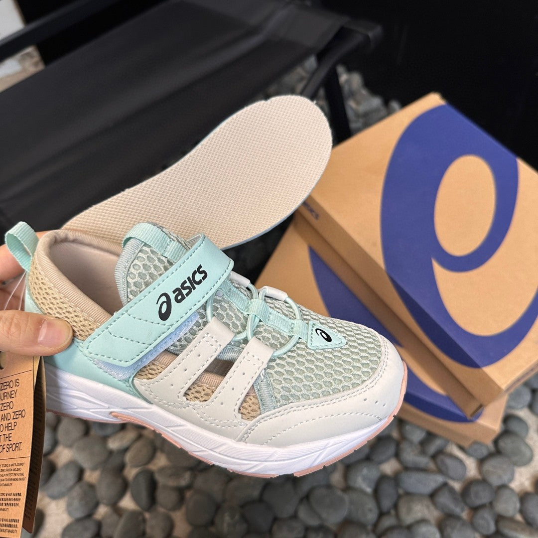 Asics children's tire hiking shoes " light mint green, beige"
