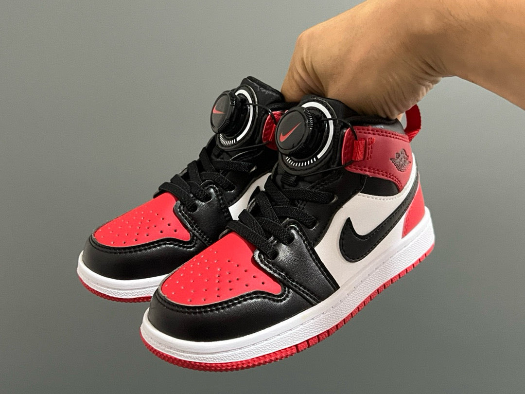 Joe 1 Zhongbang lock children's sports shoes" white, black, red"