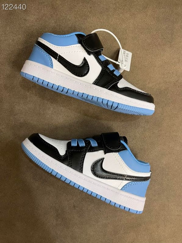 AIR JORDAN 1 low-top Velcro" white, black, blue"