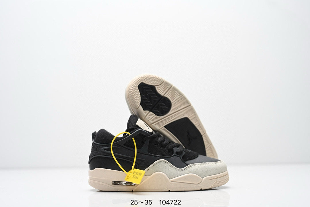 Jordan 4 low-top air cushion basketball shoes" black, gray"