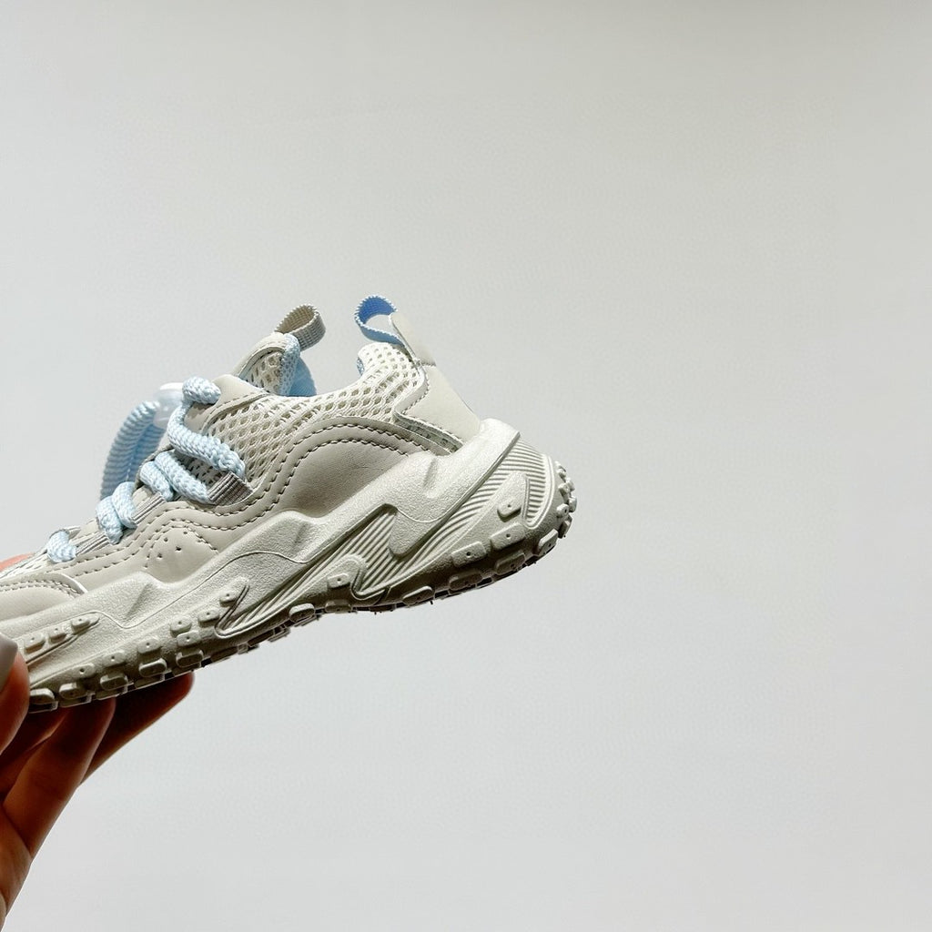 NK mesh drawstring children's tire shoes "Light Gray/ blue"