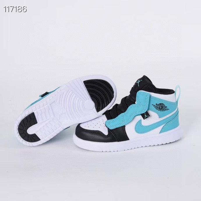 Jordan high top elastic band" white, black, turquoise"