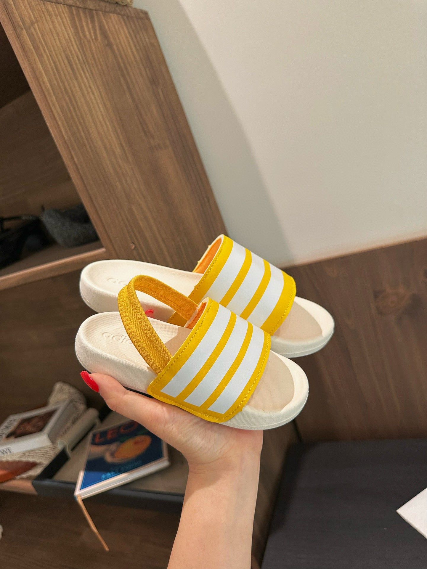 Adidas parent-child sandals" yellow, white"