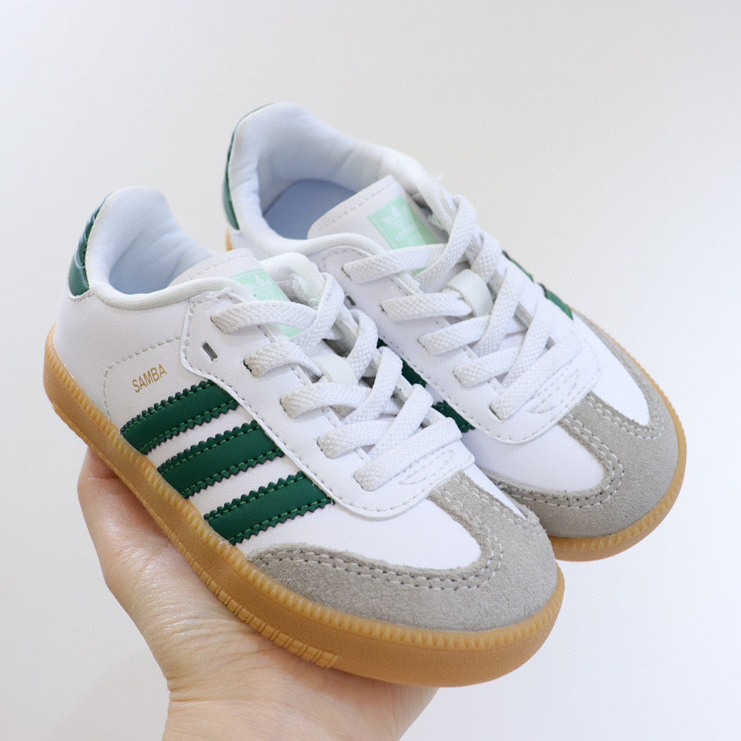 Adidas children's training shoes" white, green"