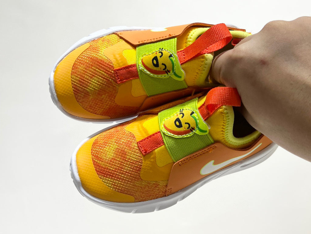 Nike's new barefoot slip" Orange, yellow"