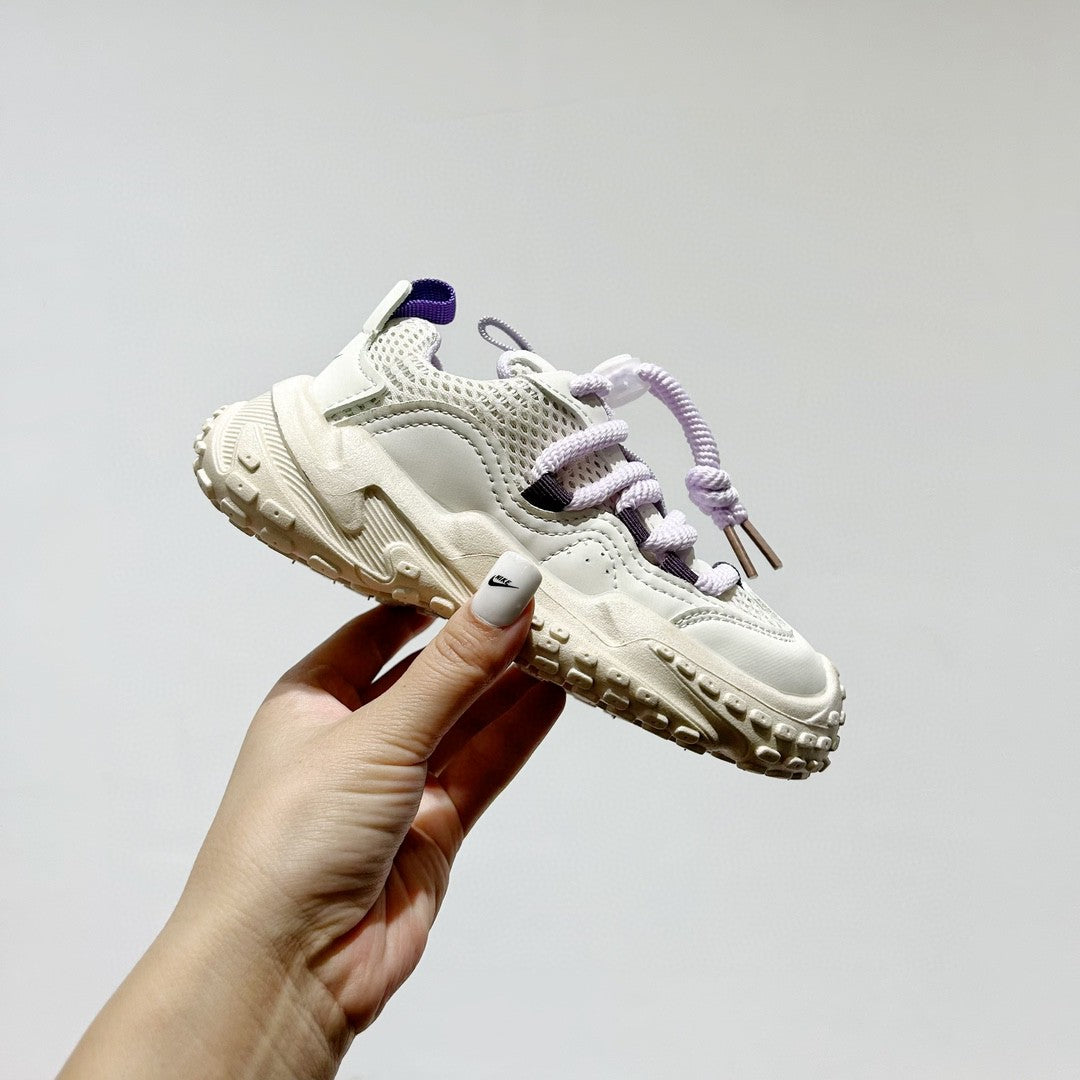NK mesh drawstring children's tire shoes "cream, Beige, light purple"