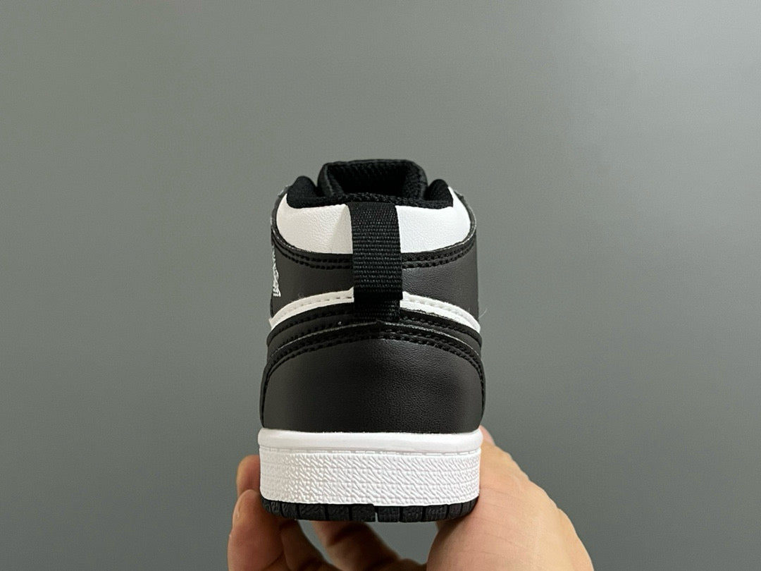 Qiaoyi mid-cut buckle children's shoes" white, black"