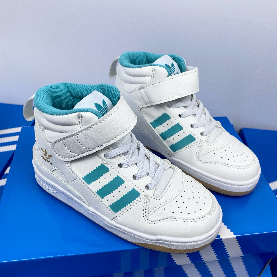 Adidas 84 high-top children's shoes" white, light green"