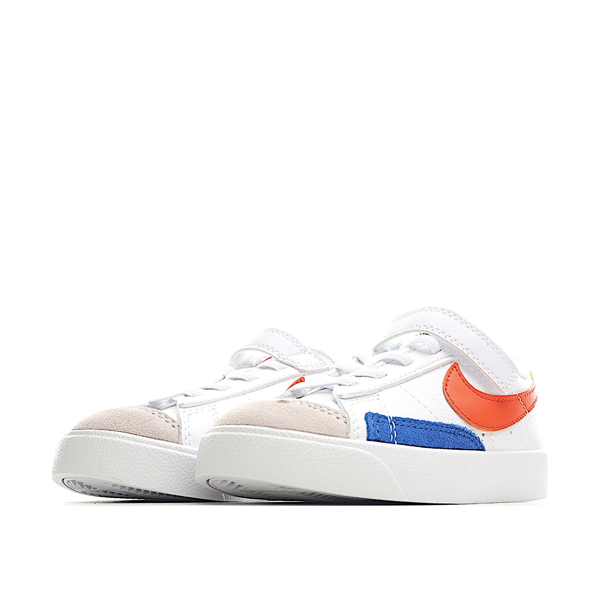 Trail Blazers Velcro Low-Top Kids Sneakers" white, blue, orange"
