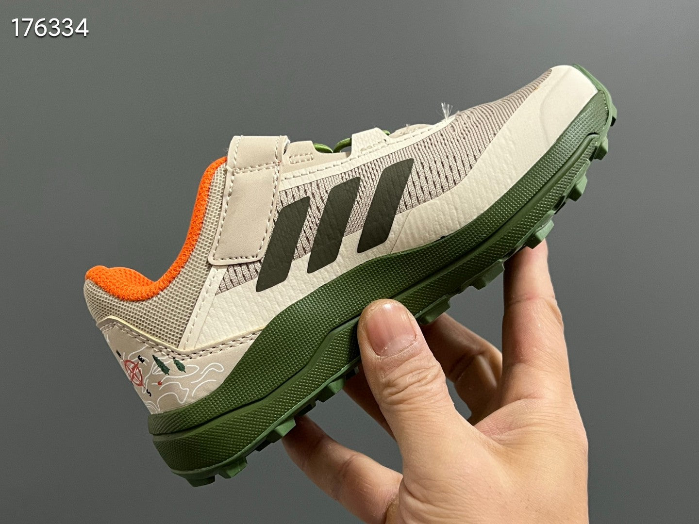AD Lego joint outdoor lightweight children's sports shoes" gray, green"