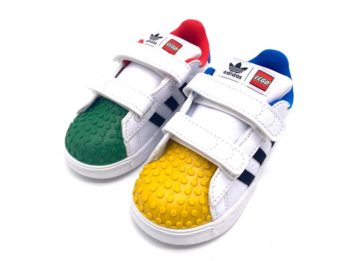Adidas classic shell toe children's shoes" white, red, blue, green"