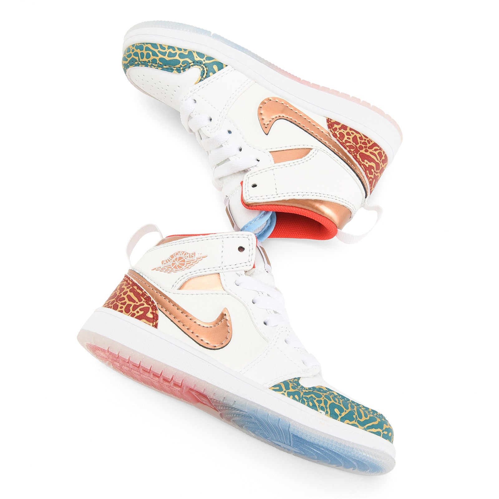 AJ-127" white, brown, green"