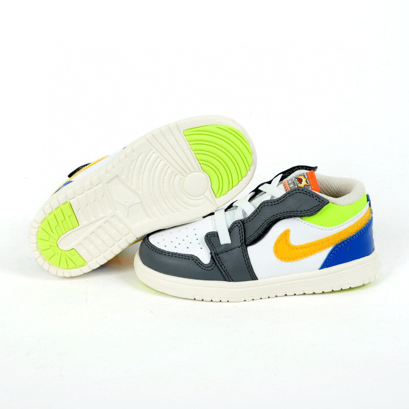 Jordan low top elastic band" white, gray, yellow, orange"