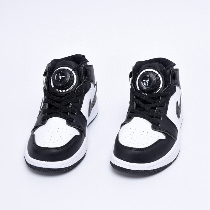 Joe 1 rotating button high top children's shoes" black, white"