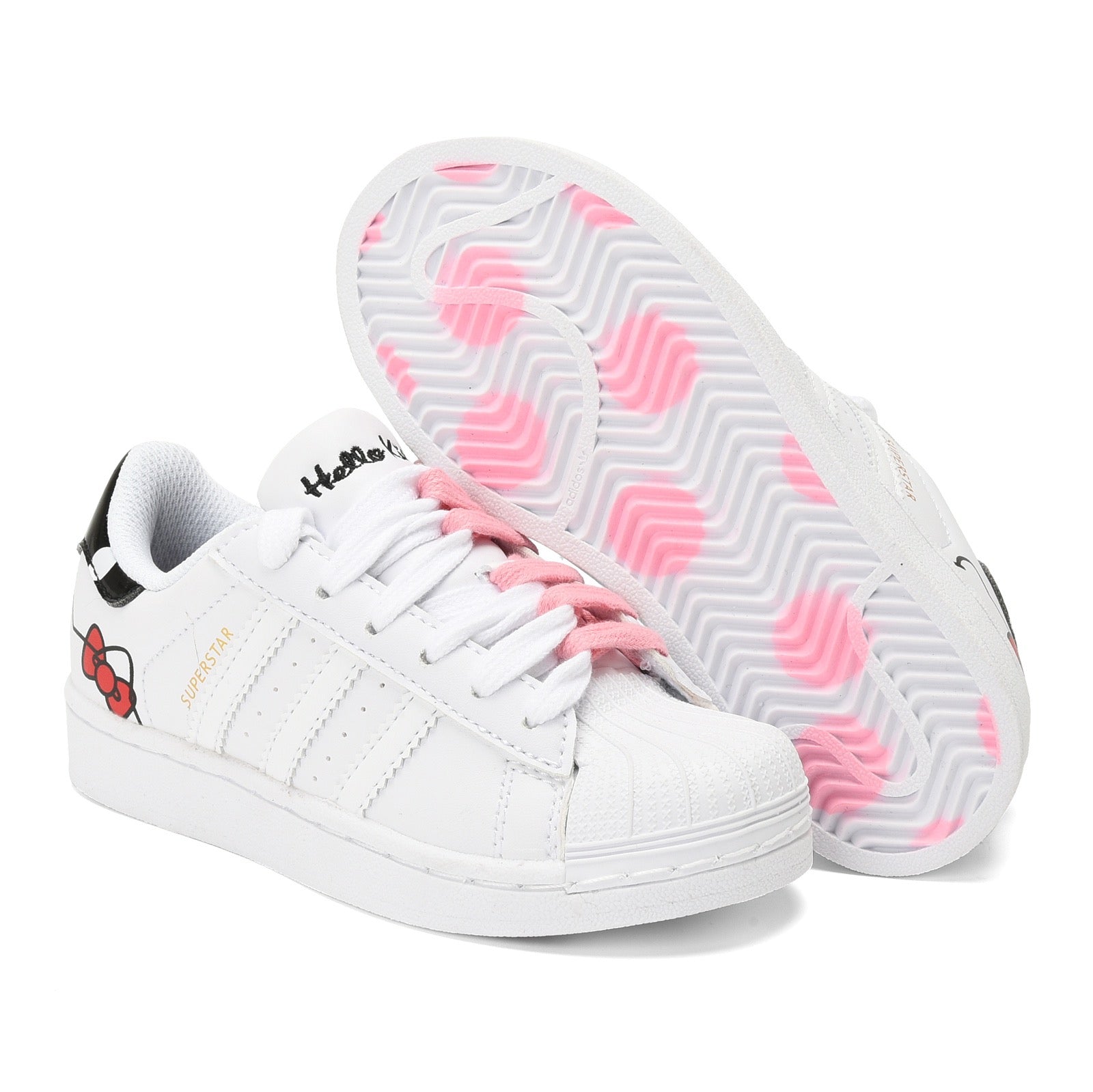 Adidas shell toe lace-up sneakers " white, red"