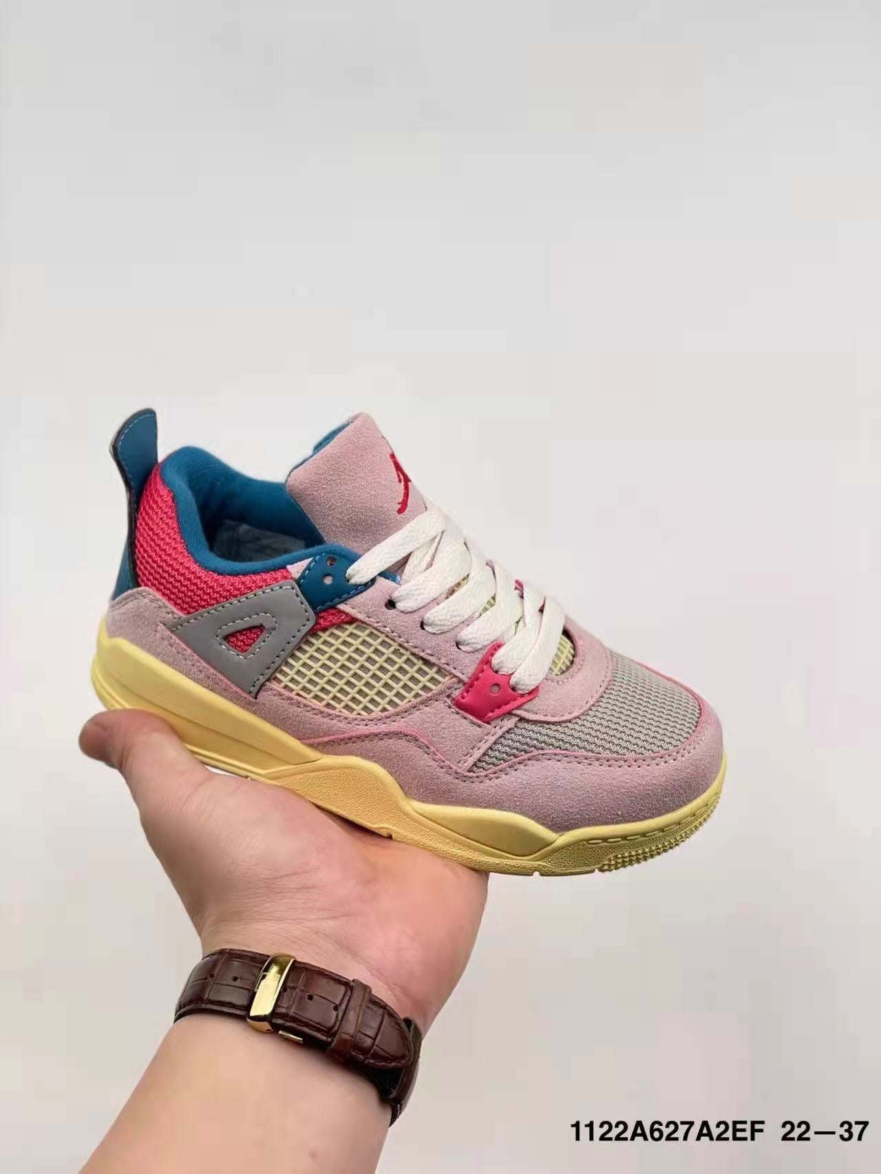 Joe 4 head level" pink, yellow, red"