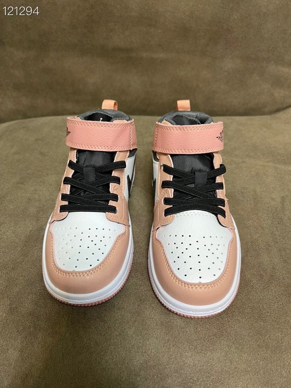 Joe's high-top Velcro children's shoes" white, and peach"