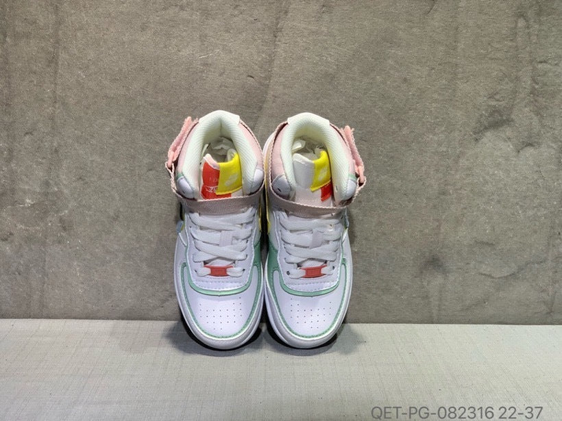 High-top Macaron Air Force" white, pink"