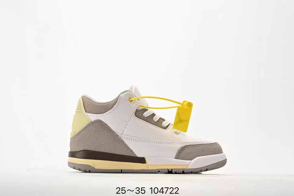 Joe 3" white, gray, yellow"