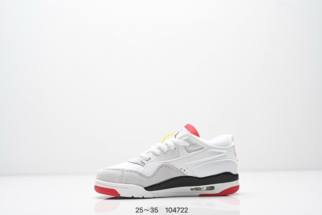 Jordan 4 low-top air cushion basketball shoes" white, red"