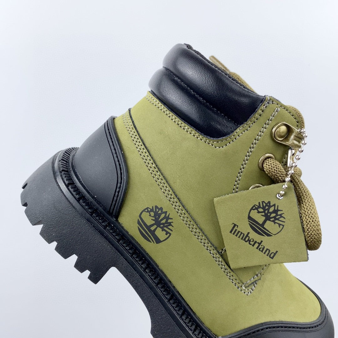 Timberland children's martin boots" olive green"