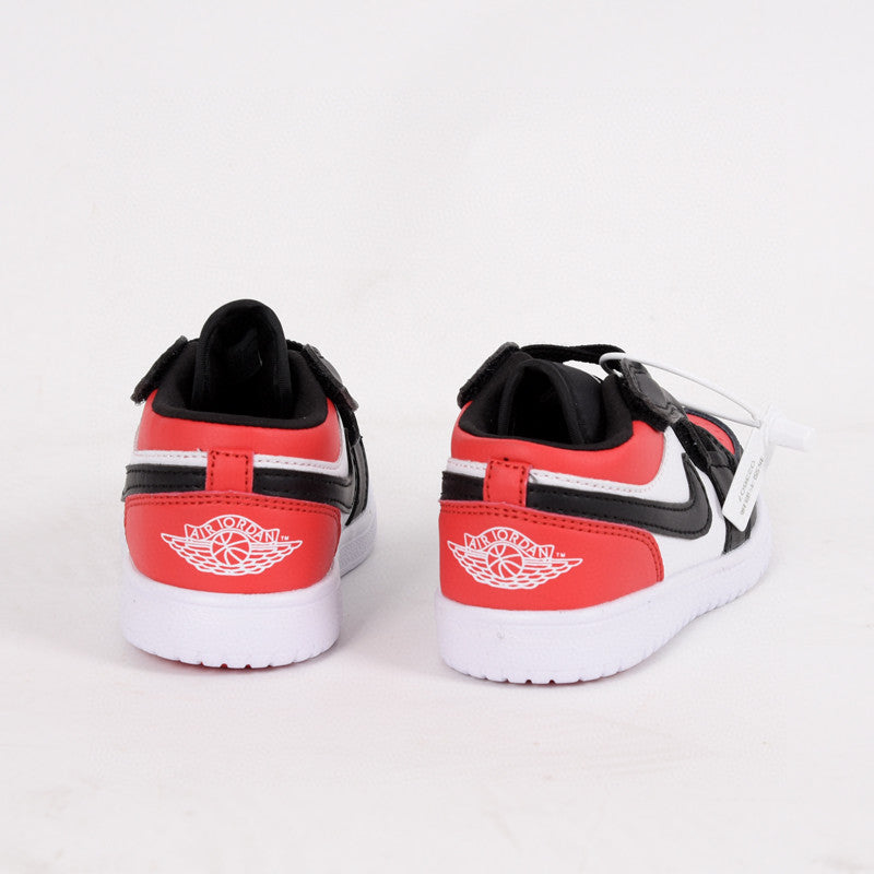 Jordan low top elastic band" white, black, red"
