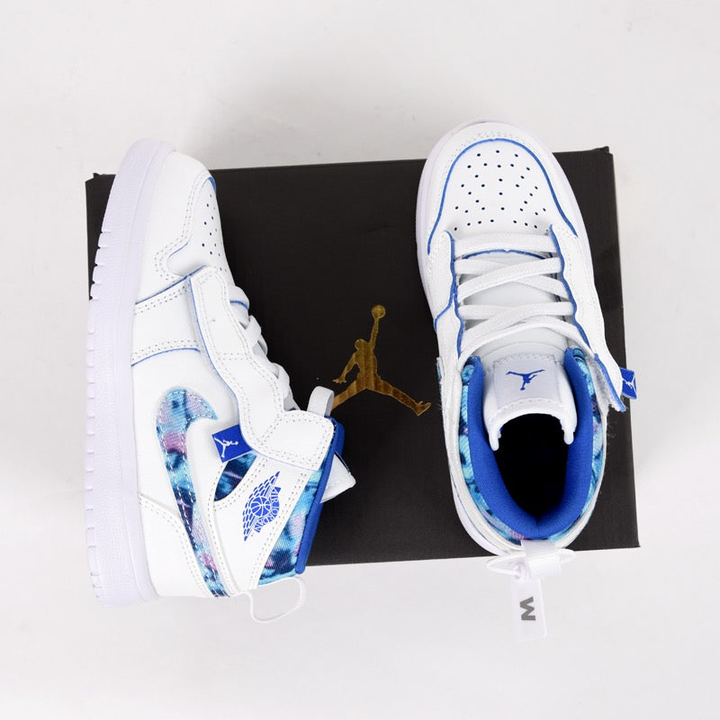 Jordan high top elastic band" white, blue"