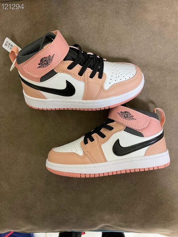 Joe's high-top Velcro children's shoes" white, and peach"