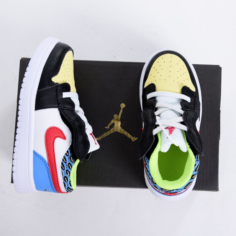Jordan low top elastic band" white, black, blue, red, yellow"
