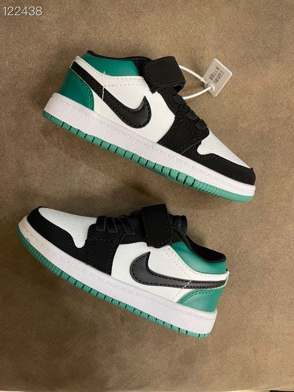 AIR JORDAN 1 low-top Velcro" white, black, green"