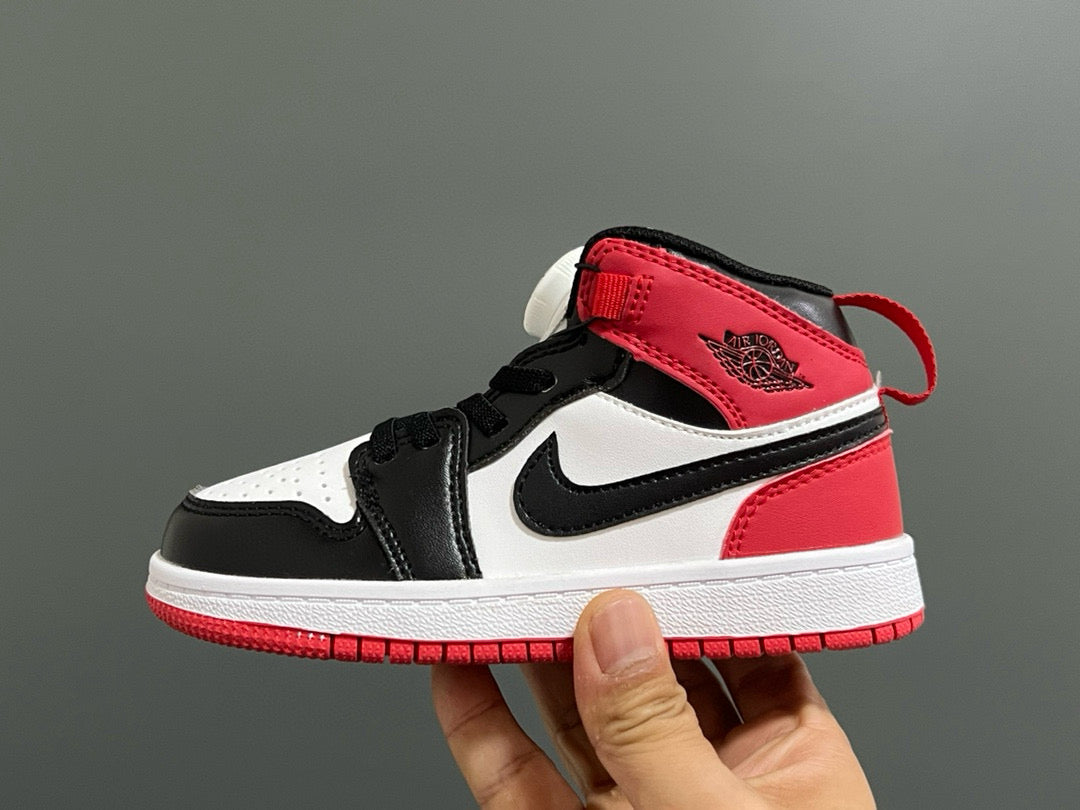 Joe 1 Zhongbang lock children's sports shoes" white, black, red"