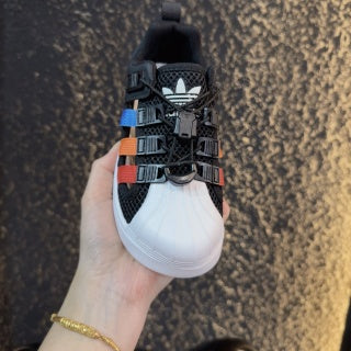 adidas shell toe sandals" black"