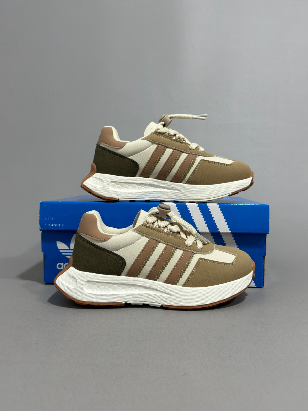 Adidas Popcorn Running Shoes" cream, beige"