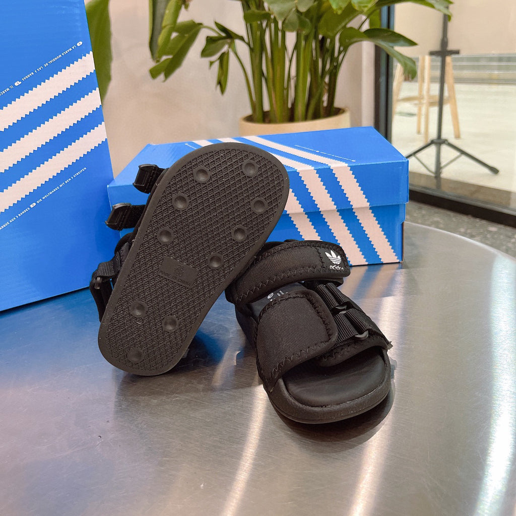 Adidas clover hook and loop beach sandals" black"