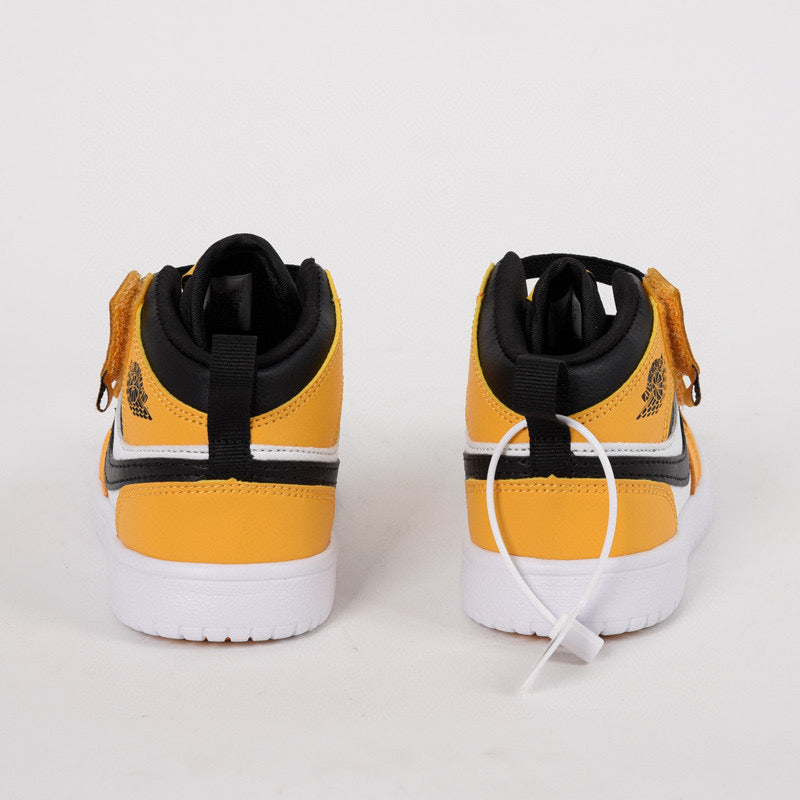 Jordan high top elastic band" white, black, yellow"