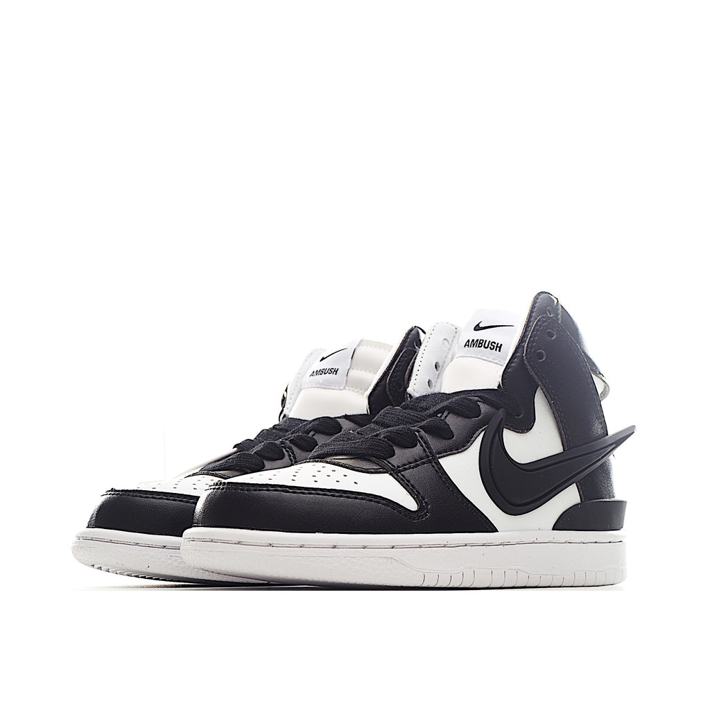 Nike Dunk High Top Swoosh " white, black"