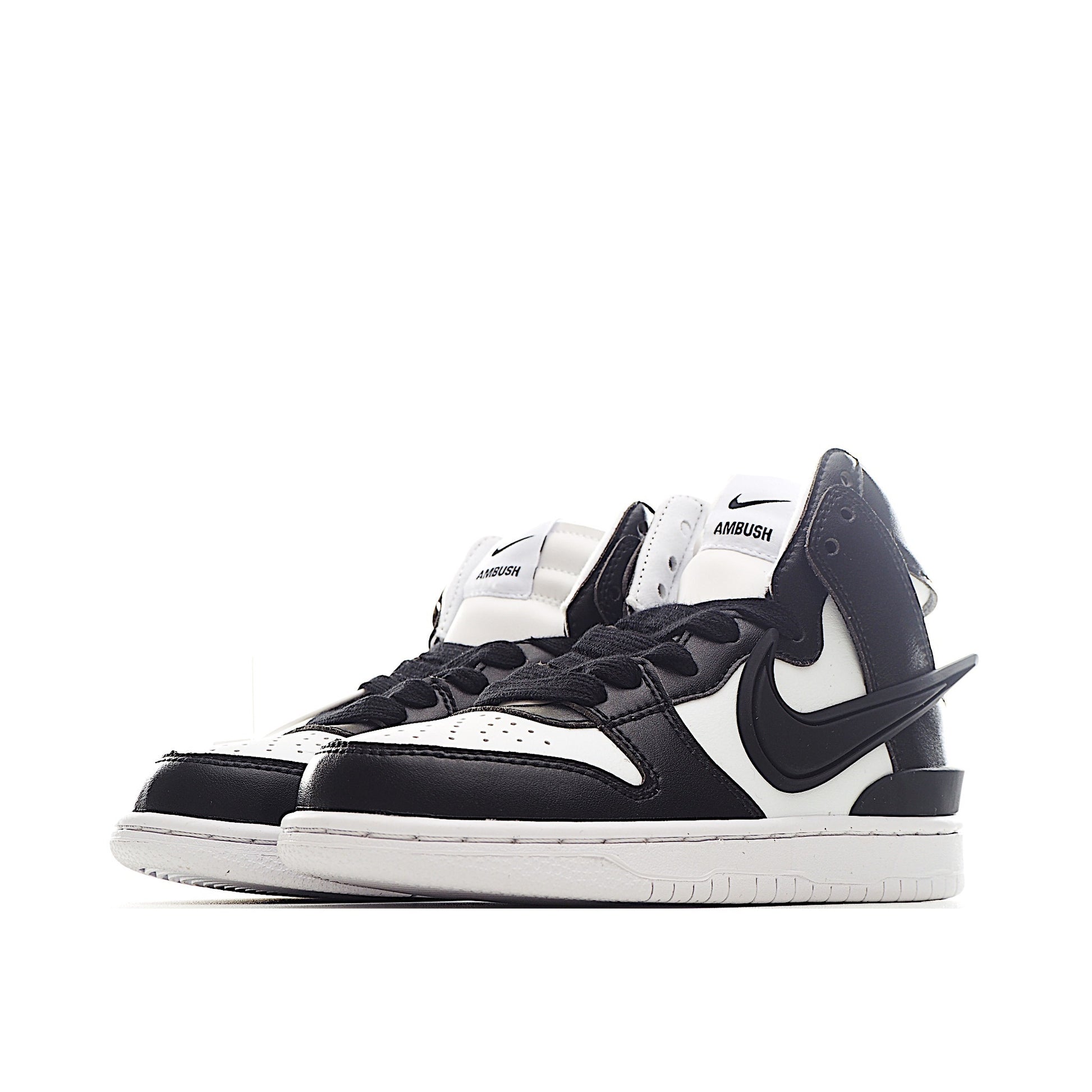 Nike Dunk High Top Swoosh " white, black"