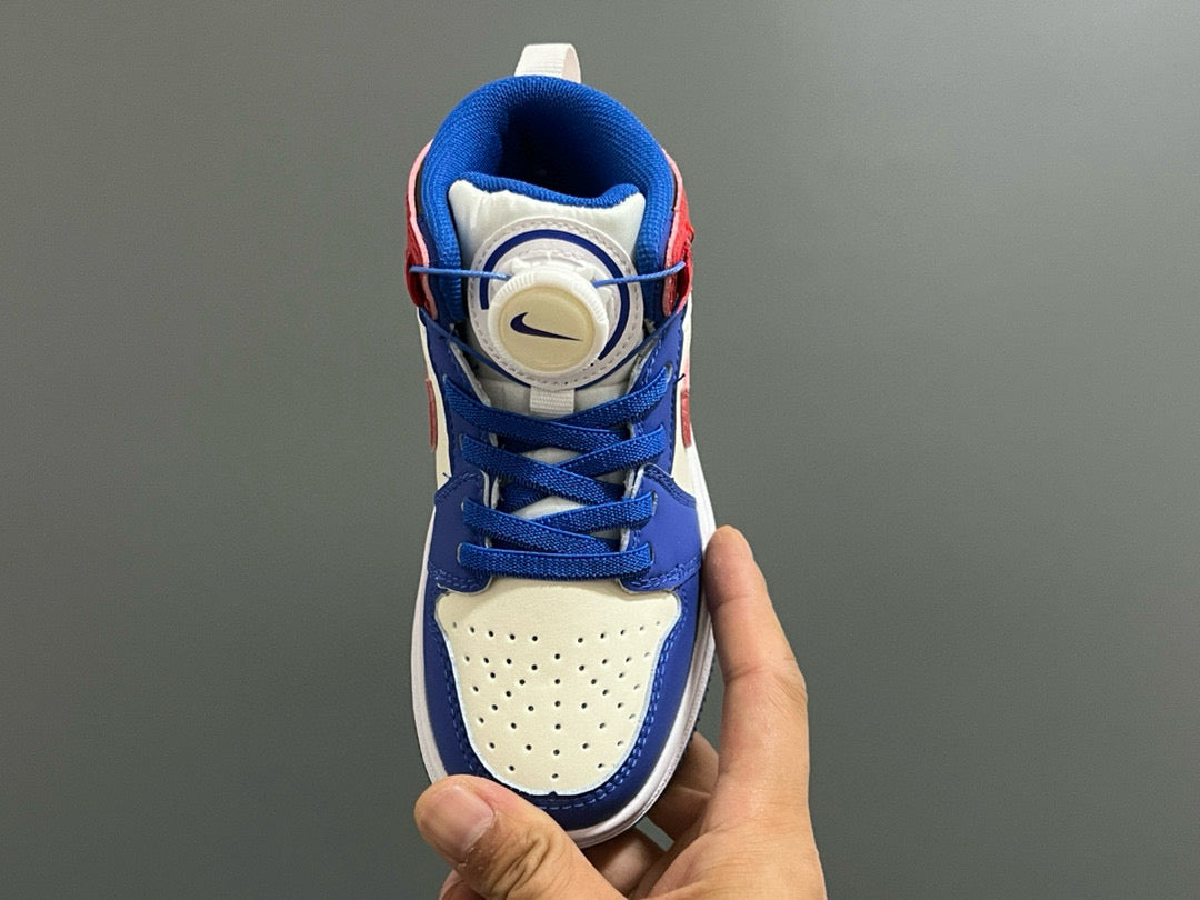Joe 1 Zhongbang lock children's sports shoes" cream , blue, red"