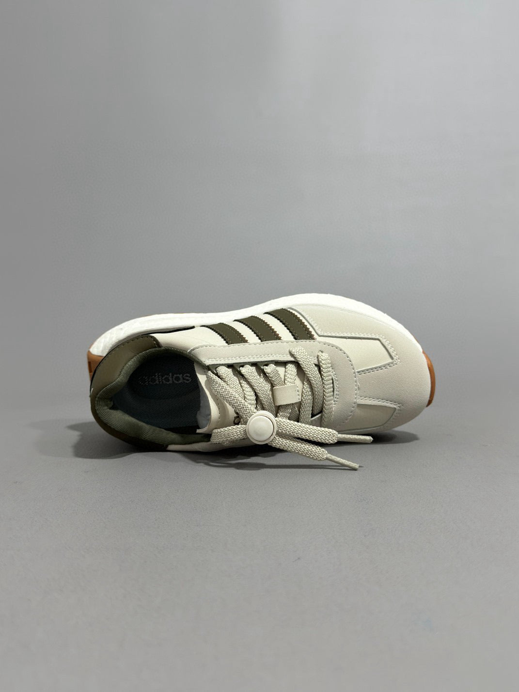 Adidas Popcorn Running Shoes" gray, dark olive green"