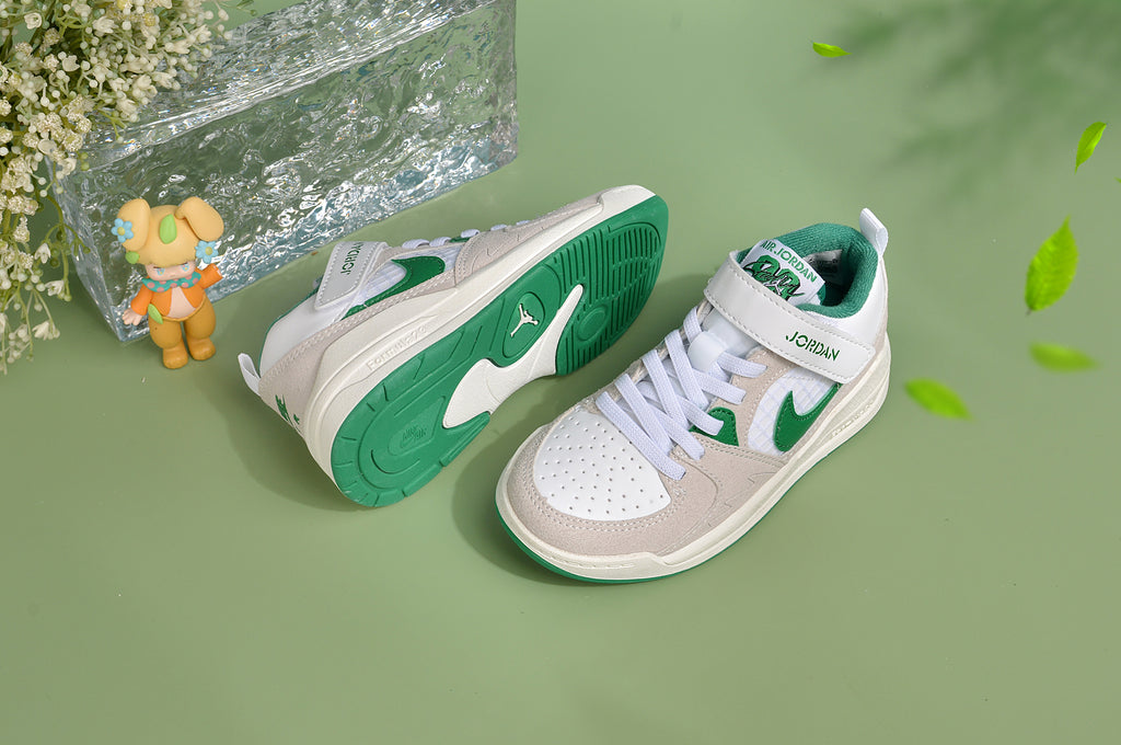 Nike Jordan 90 children's casual shoes" gray, green"