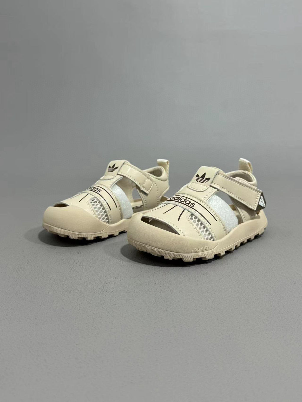 Adidas hollow Velcro sandals" Cream color"