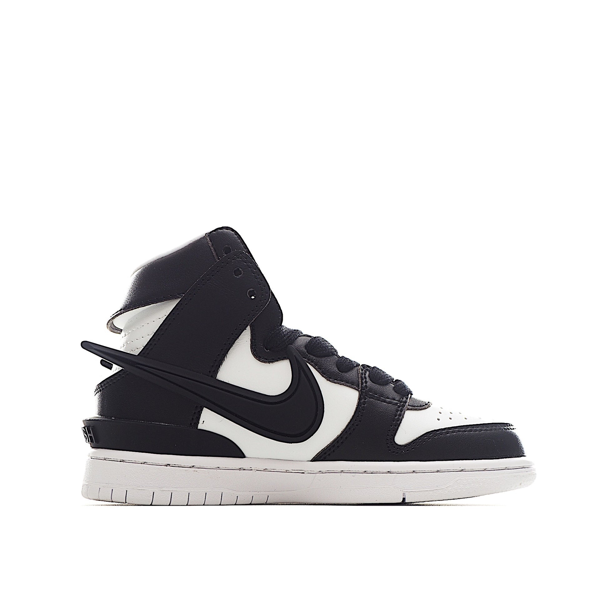 Nike Dunk High Top Swoosh " white, black"