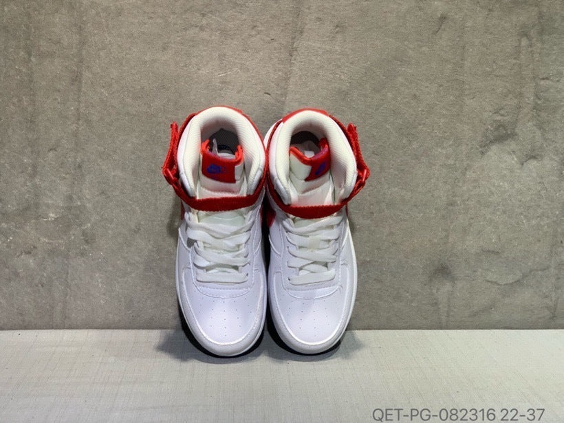 High-top Macaron Air Force" white, red"