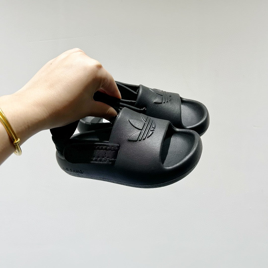 Adidas clover soft thick sole detachable two-wear children's sandals" black"