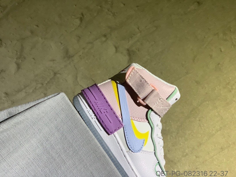 High-top Macaron Air Force" white, pink"