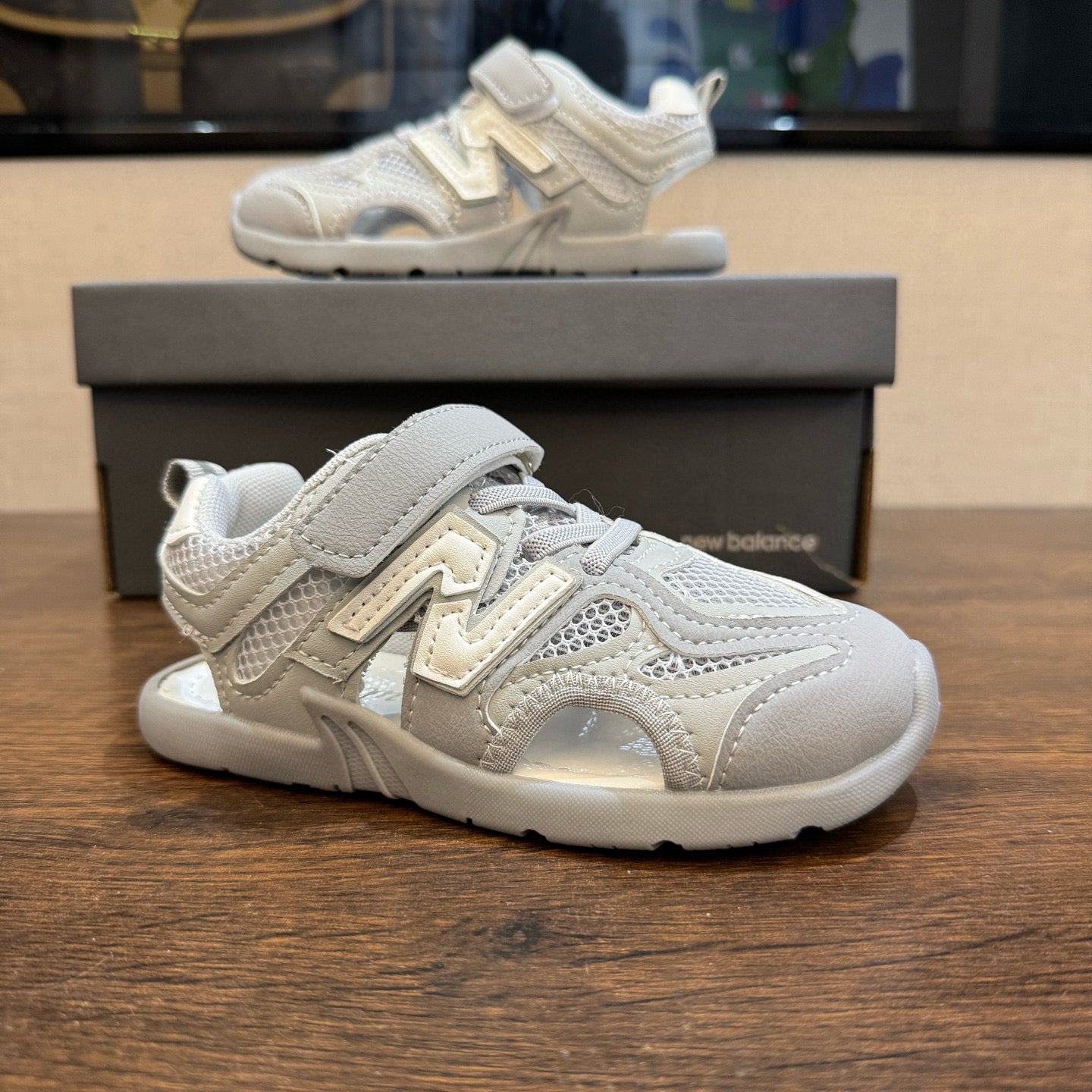 Miumiu co-branded river sandals" light gray"