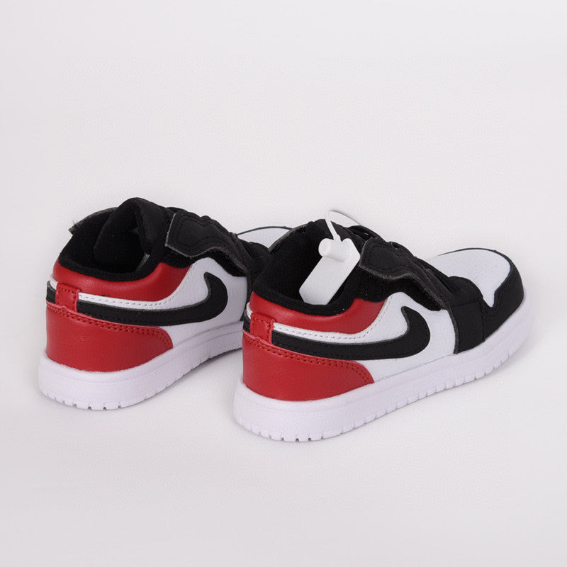 Jordan low top elastic band" white, black, red"