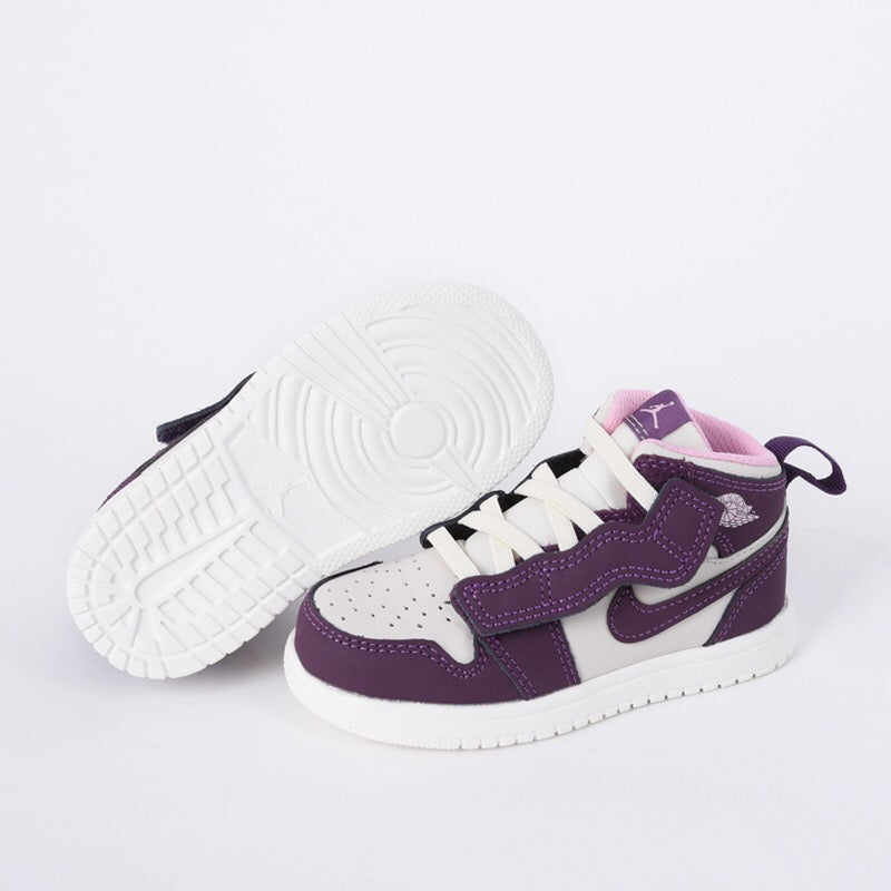 Jordan high top elastic band"  Cream, dark purple"